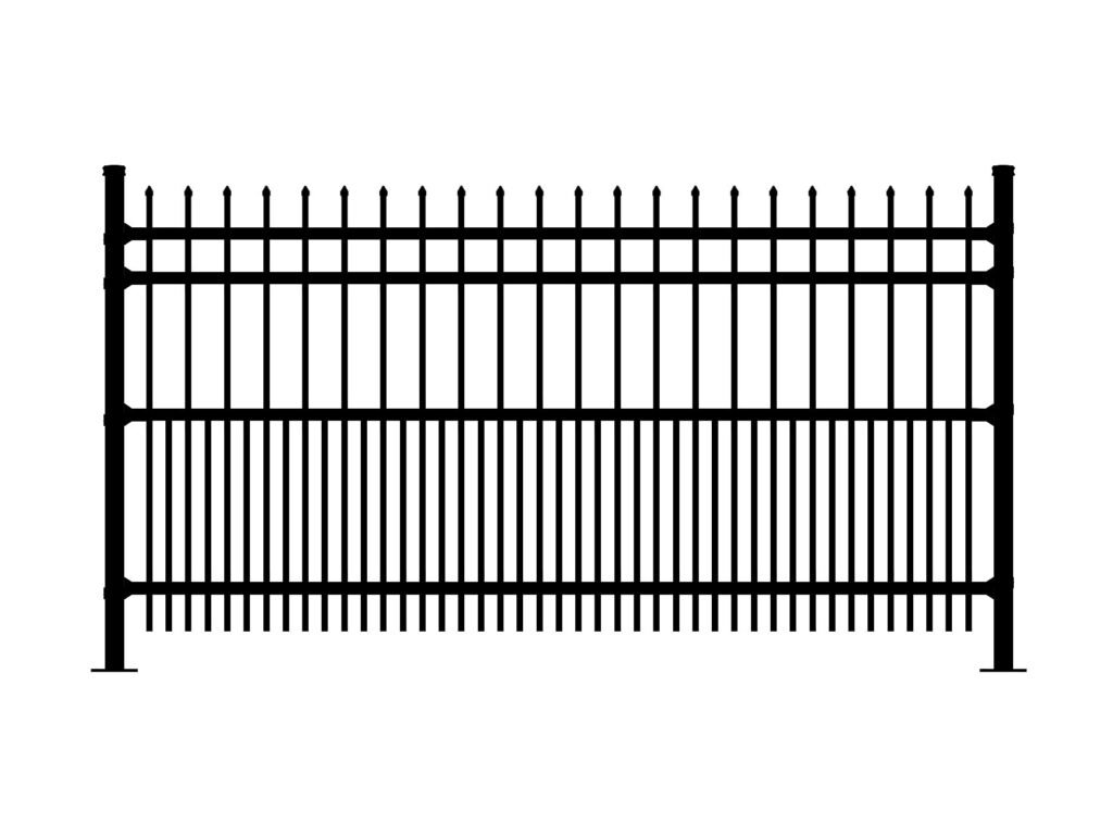 ARISTOCAT-DR black ornamental metal fence with pointed finials