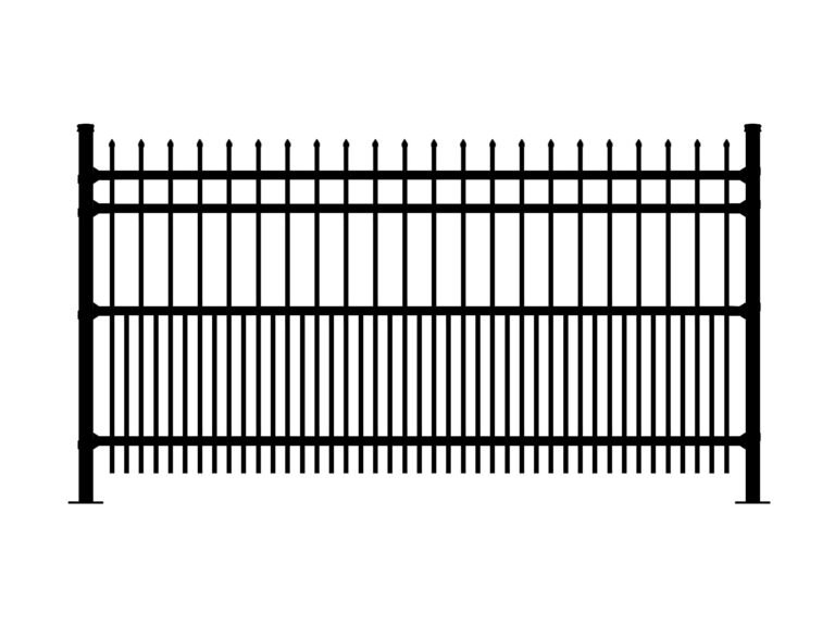 ARISTOCAT-DR black ornamental metal fence with pointed finials