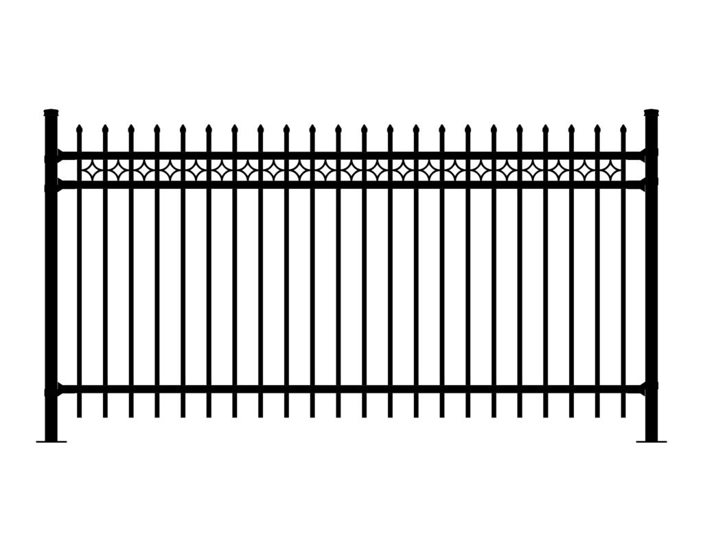 ARISTOCRAT-DR-SDEP ornamental fence with decorative accents