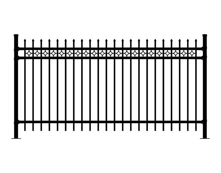 ARISTOCRAT-DR-SDEP ornamental fence with decorative accents