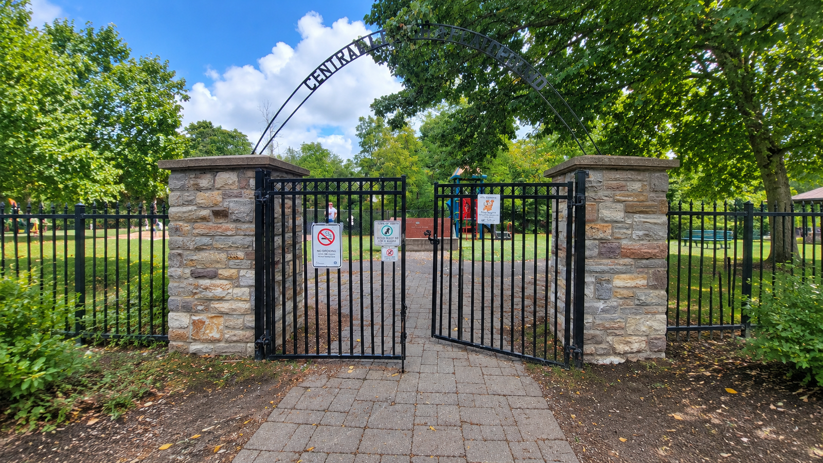 Central Park Entrance with Open Gate
